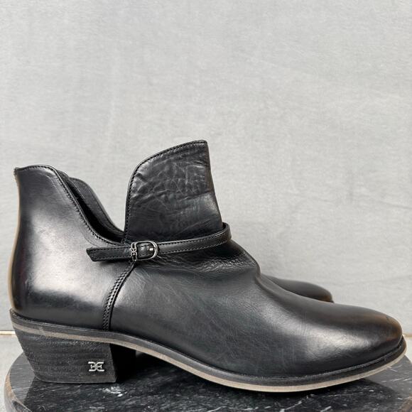 Sam Edelman Palmer Bootie Black Leather Pull On Women’s Size 9 US - Picture 3 of 8